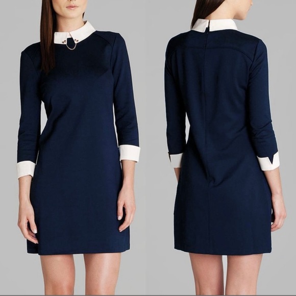Ted Baker Dresses & Skirts - Ted Baker Wubty Contrast Collar Dress Navy Size 1 US Size 4